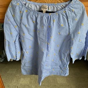 Never worn. Lemon print blouse.